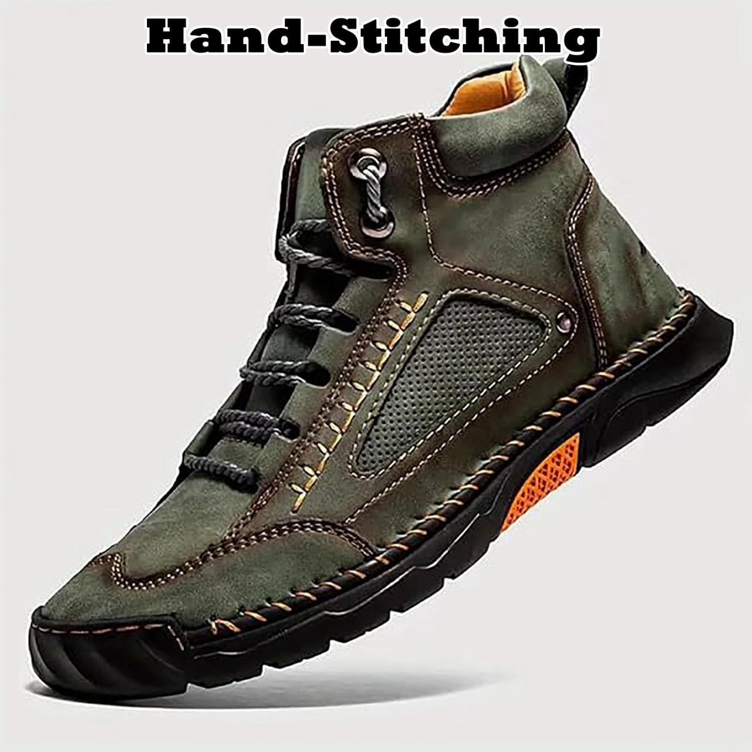 Saw Behind Mens Shoes, Sawbehind Mens Boots Orthopedic, Waterproof Men's Comfortable Handmade Leather Boots Outdoor Boots Outlet