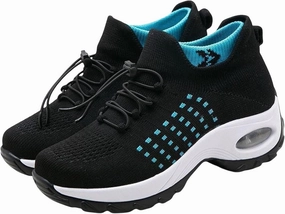 Flat Sole Sneakers Orthopedic Sneakers Breathable Women Slip on Trainers Comfortable Shoes for Women Stretch Cushion Athletic Shoe Unisex Casual Thick Bottom Walking Shoe