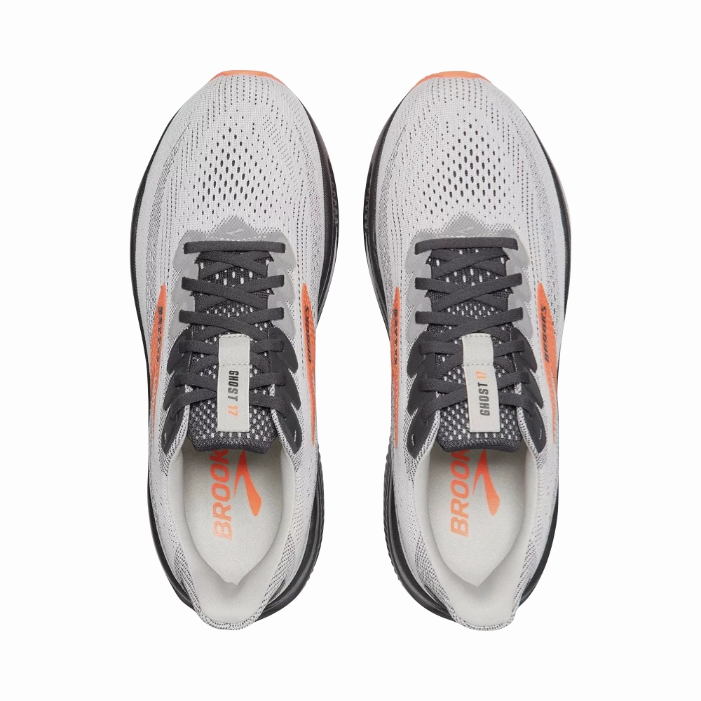 Brooks Men's Ghost 17 Sneaker in Oyster Mushroom/Orange/Ebony Create Your Own Basketball Shoes Online