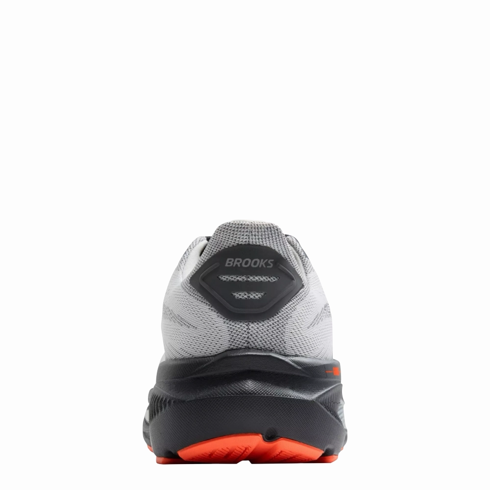 Blue And Black Basketball Shoes Brooks Men's Ghost 17 Sneaker in Oyster Mushroom/Orange/Ebony