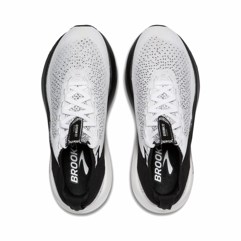 Brooks Men's Glycerin StealthFit 22 Sneaker in White/Grey/Black 023 Badminton Sneaker