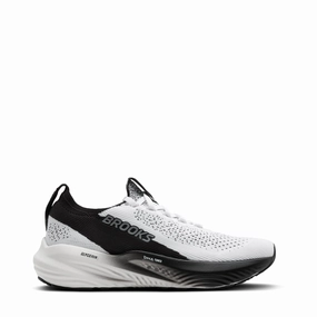 Brooks Men's Glycerin StealthFit 22 Sneaker in White/Grey/Black Budget Badminton Shoes