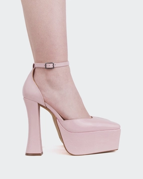 Cabaret, Lt.Pink Leather/Cuir Rose P. Vinyl High Heels