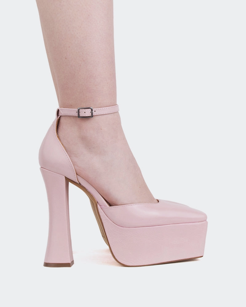 Trample With High Heels Cabaret, Lt.Pink Leather/Cuir Rose P.