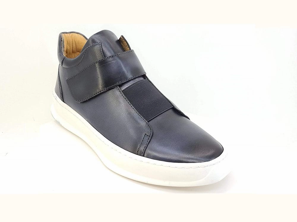 Calfskin High Top Sneaker Grey Sneakers Shoes Slip On