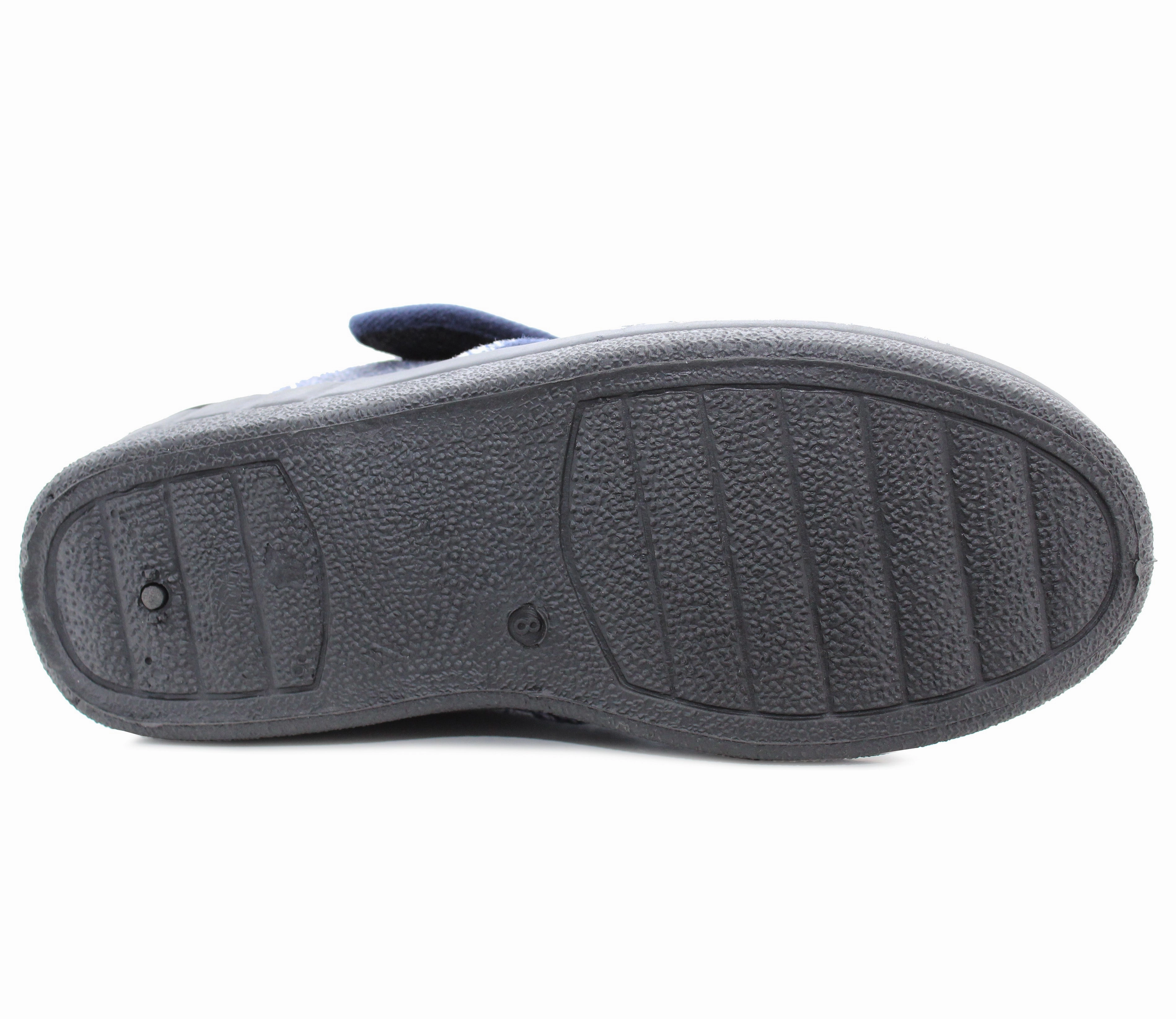 Max Air Slides Mens Navy Ankle Boot Slippers High Top Wide Opening Touch Fasten Slip On House Shoes