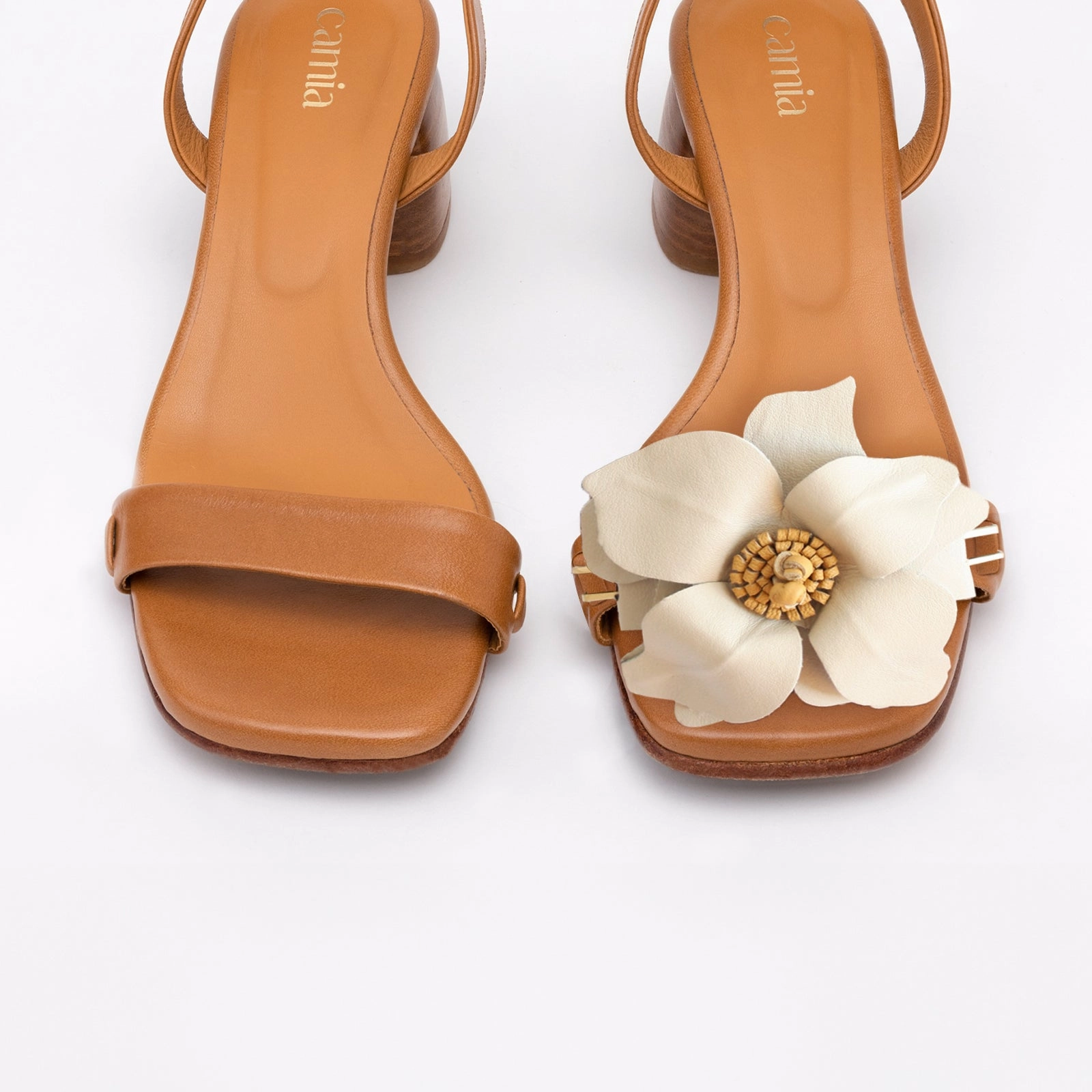 Camel Heeled Swap Sandal Foldable Sandals