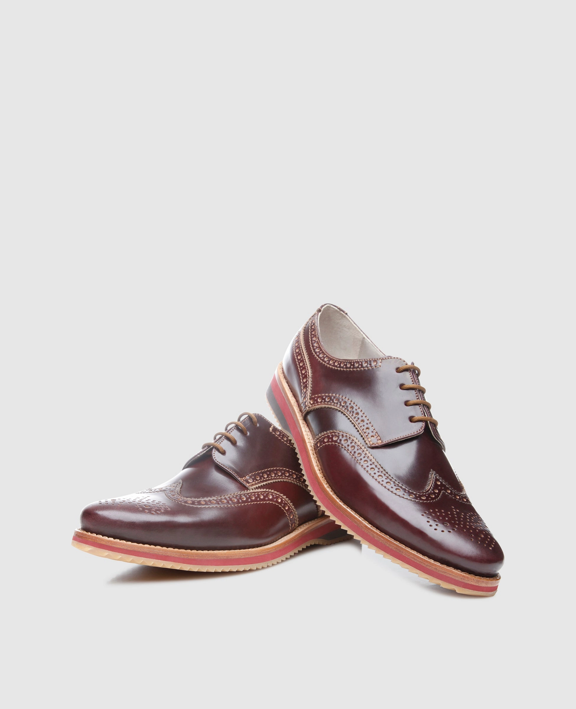 Campus Full-Brogue C - Oxblood Lace Up Patent Shoes