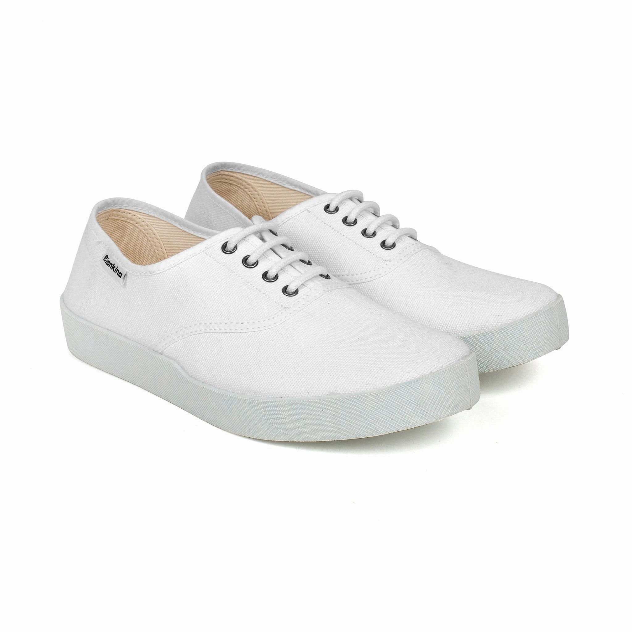 Suedette Lace Up Shoe Boots Capri Organic Cotton Canvas Plimsoll Sneakers - White