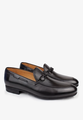 Elegante Loafer Black Full Grain Leather Cushioned Insole Loafers Bar
