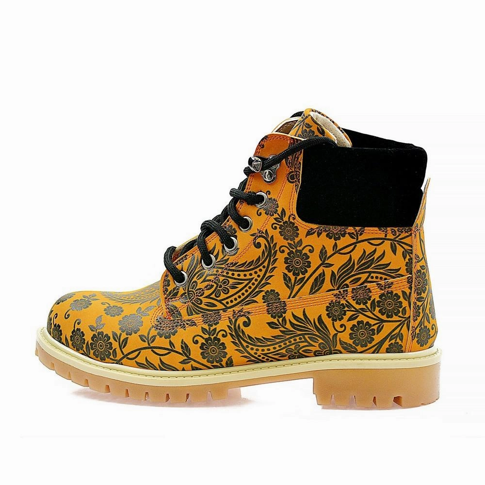 Ariat Heritage Boots Orange & Black Drawings in Art Short Boots ACAT104