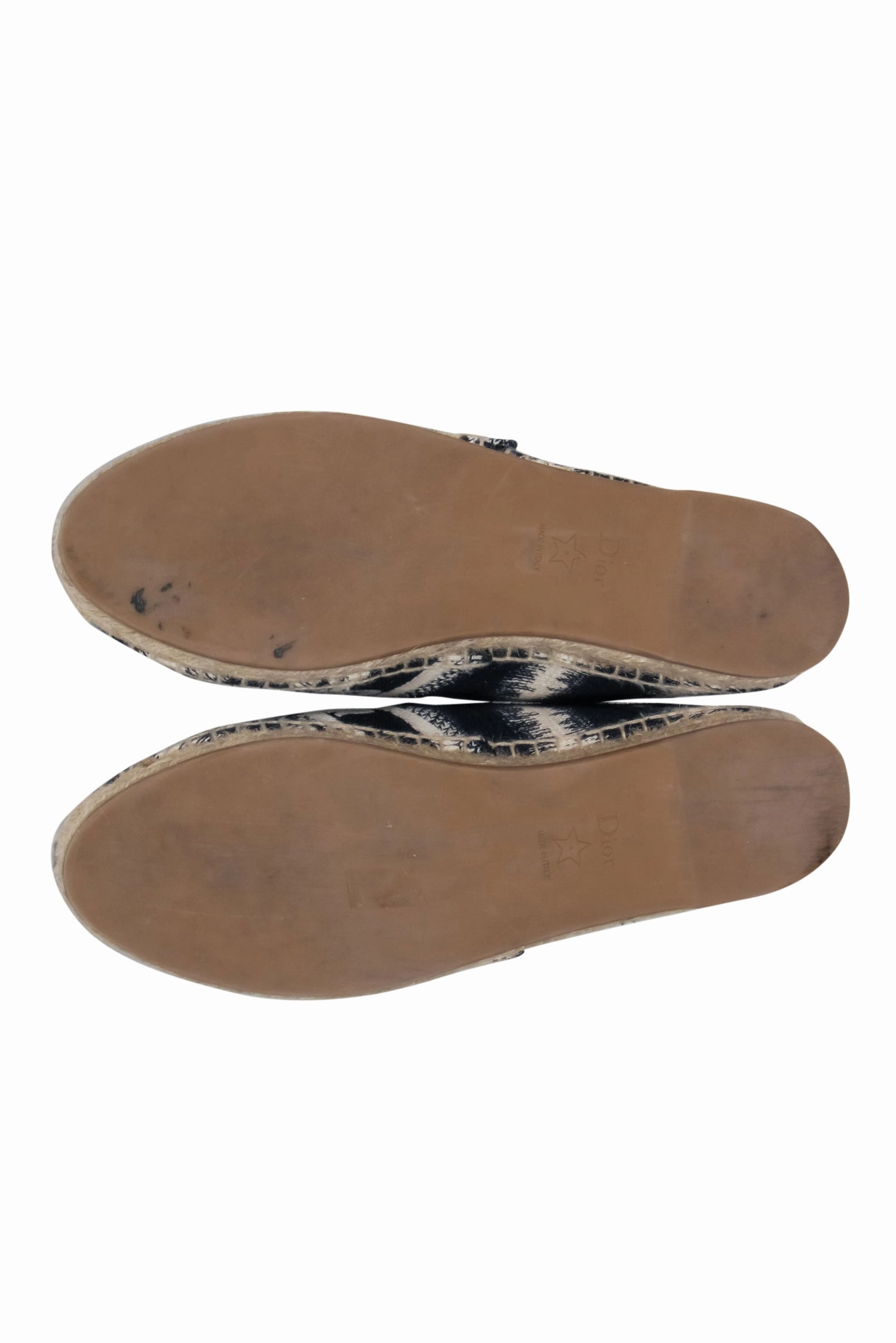 Christian Dior  Striped Deep Blue & White Embroided Cotton Espadrille Sz 9.5 Gianni Bini Espadrilles