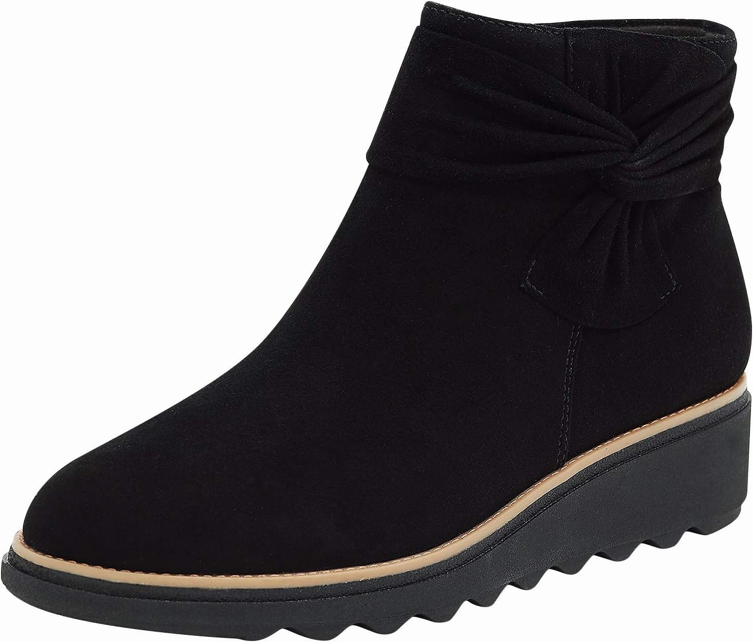 Women Ankle Boots Suede Low Heel Slip On Platform Dress Shoes Comfortable Wide Width Walking Shoes with Arch Support Veja Dekkan Sneakers