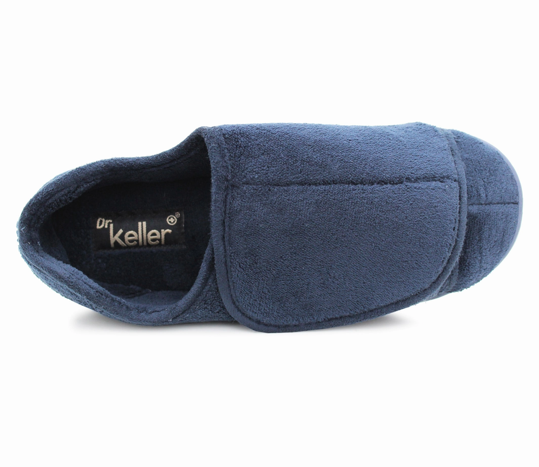 Dr Keller Mens Navy Diabetic Touch Fasten Wide Opening Slippers Lightweight Slip On Soft House Shoes Slippers Vs