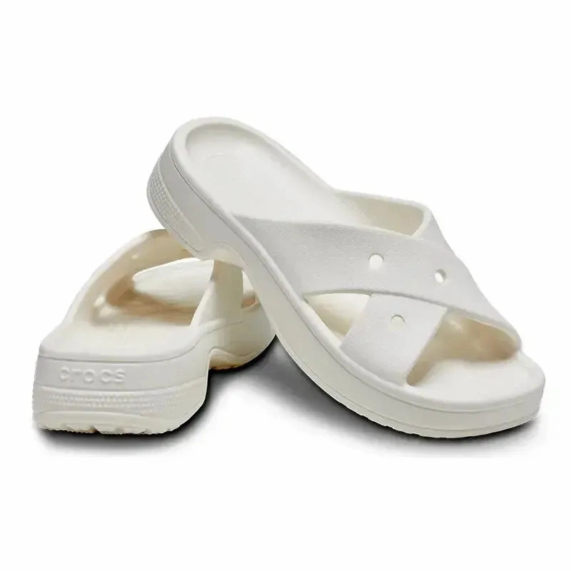 Birkenstock Sandals Rubber Crocs CL Women Cross Strap - Chalk