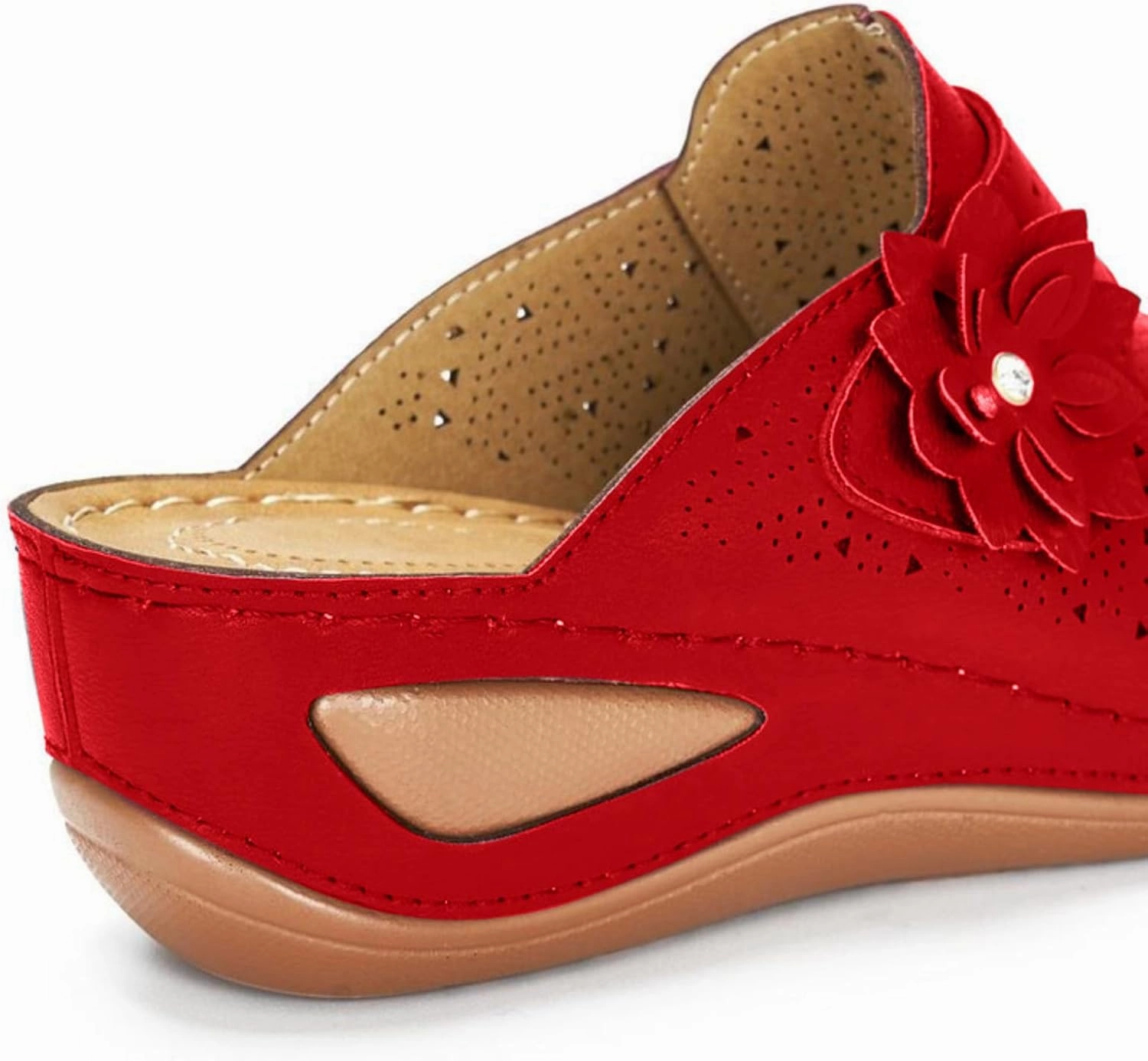 Clogs for Women Mules Shoes Hollow Out Slip On Platform Wedge Sandals Comfortable Open Toe Dressy Sandals Arch Support Closed Toe Sandal Outdoor Beach Slippers Breathable Shoes Autry Sneakers