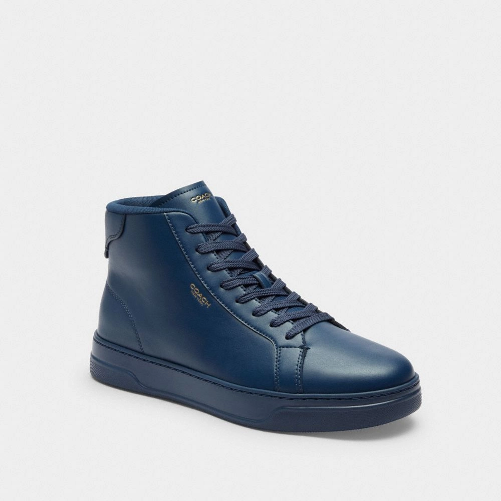 Coach High Line High Top Sneaker Deep Blue Christmas High Heels