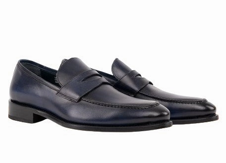 Style: 7730-Navy Penny Loafers With Jeans