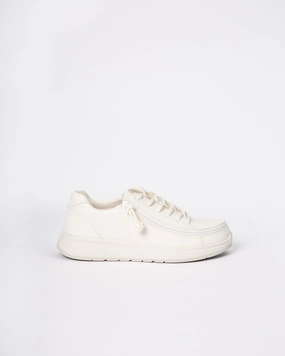 Comfort Sneaker (Women) - White Faux Leather Lace Up Boat Shoe
