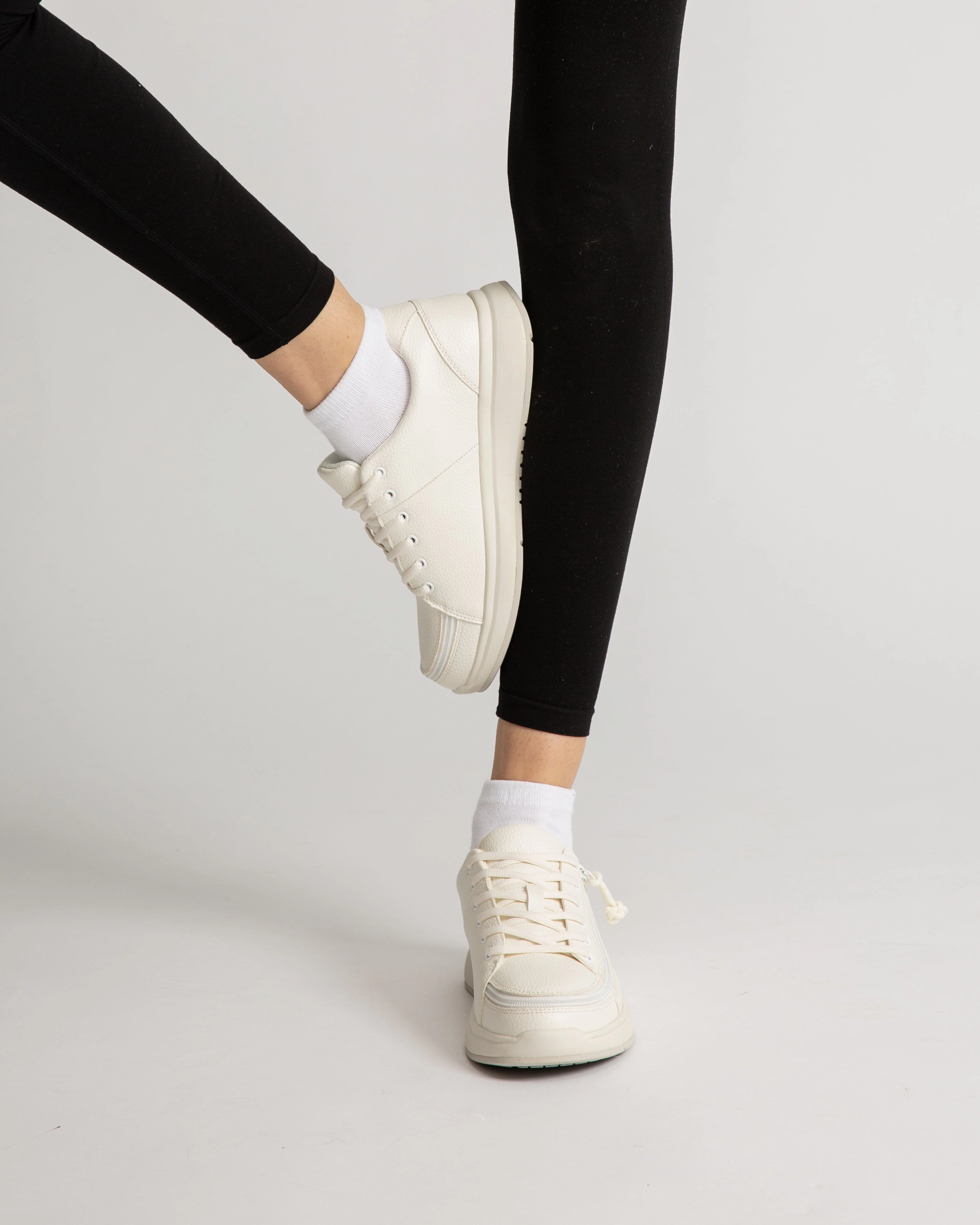 Offroad Lace-up Shoe Comfort Sneaker (Women) - White Faux Leather
