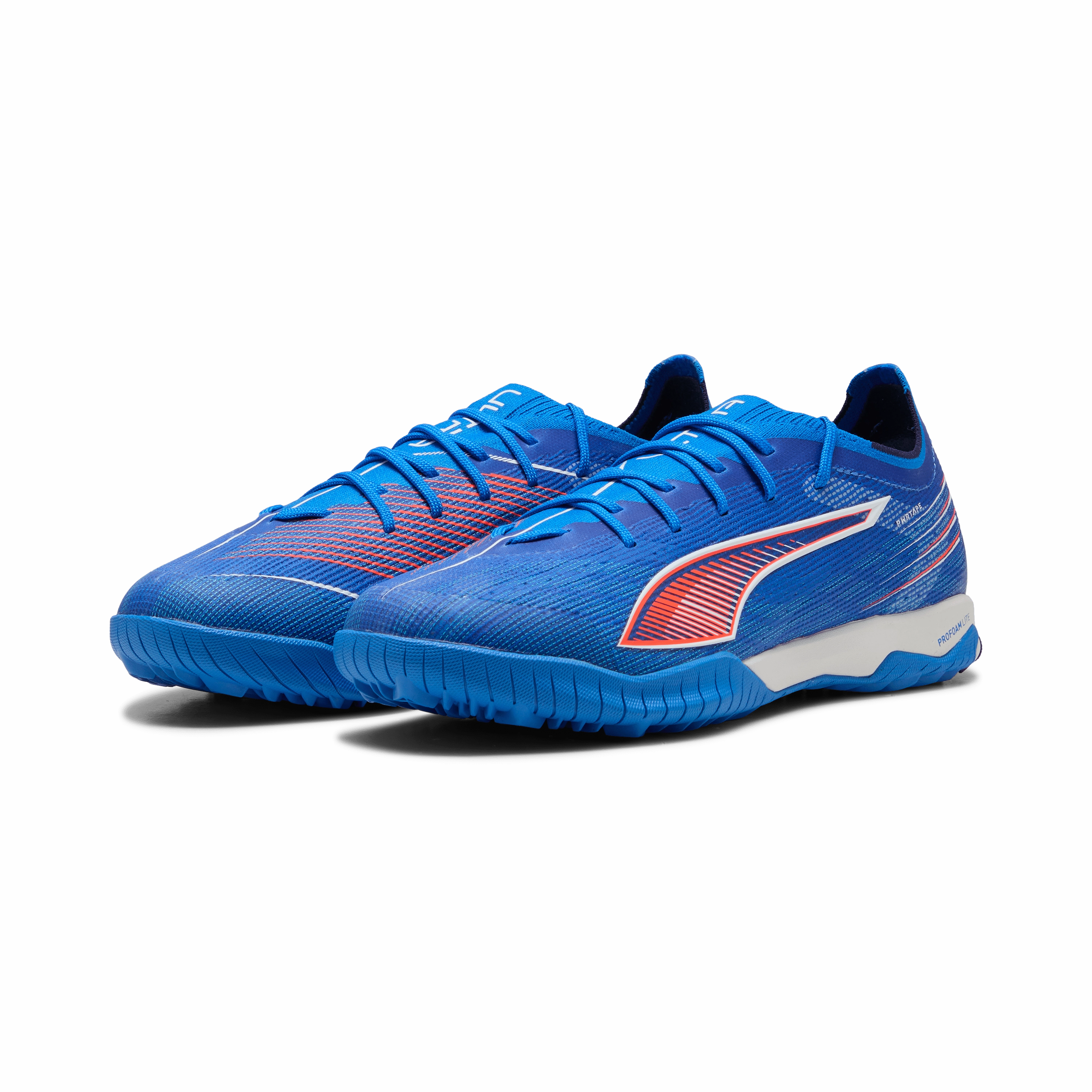 Soccer Cleats Fold Over Tongue PUMA Ultra 6 Pro Cage Turf Soccer Cleats -Blue/White