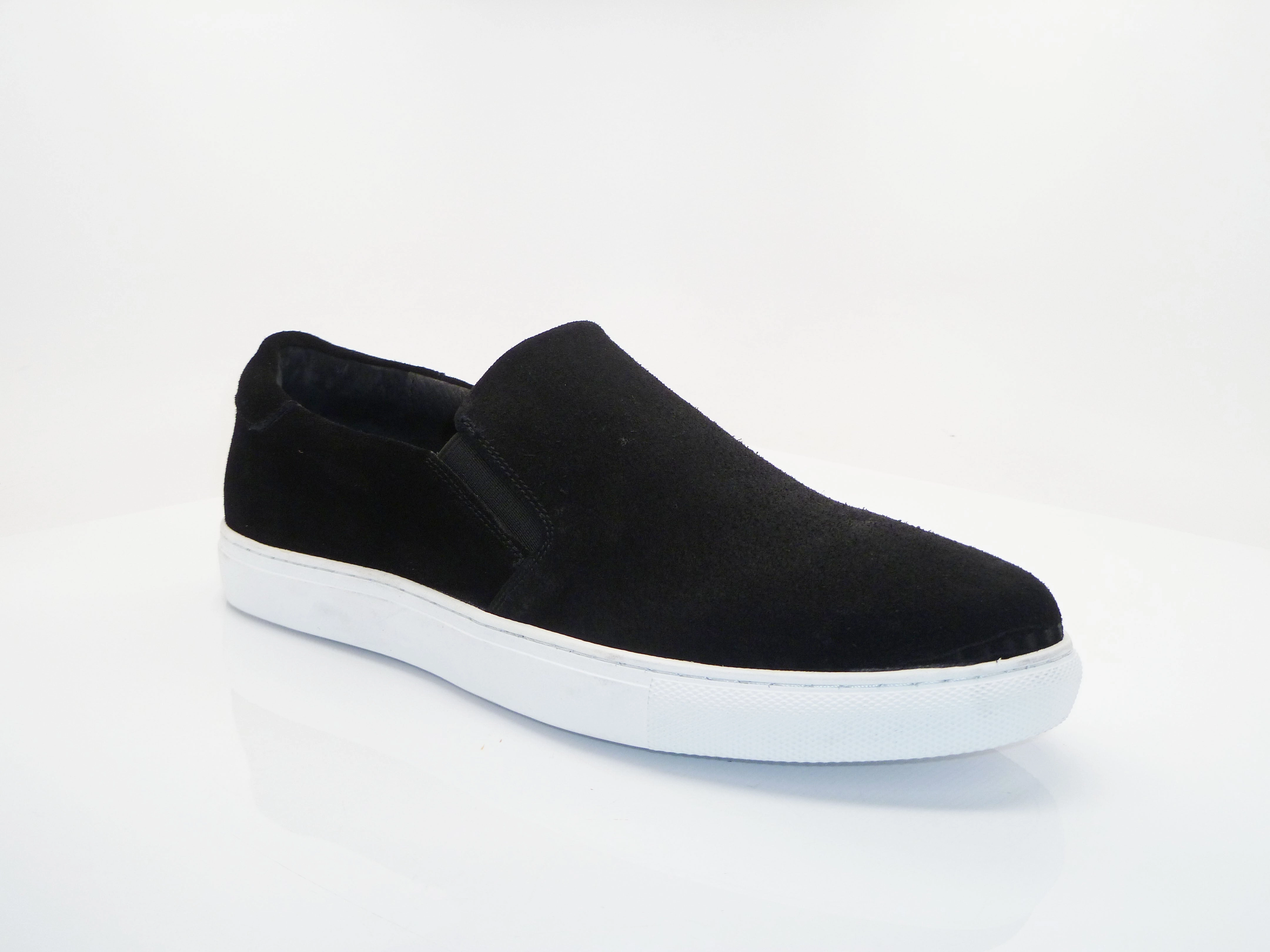 Mens Slip On Shoes Wide Carrucci by Maurice Suede Slip-On Sneaker Black