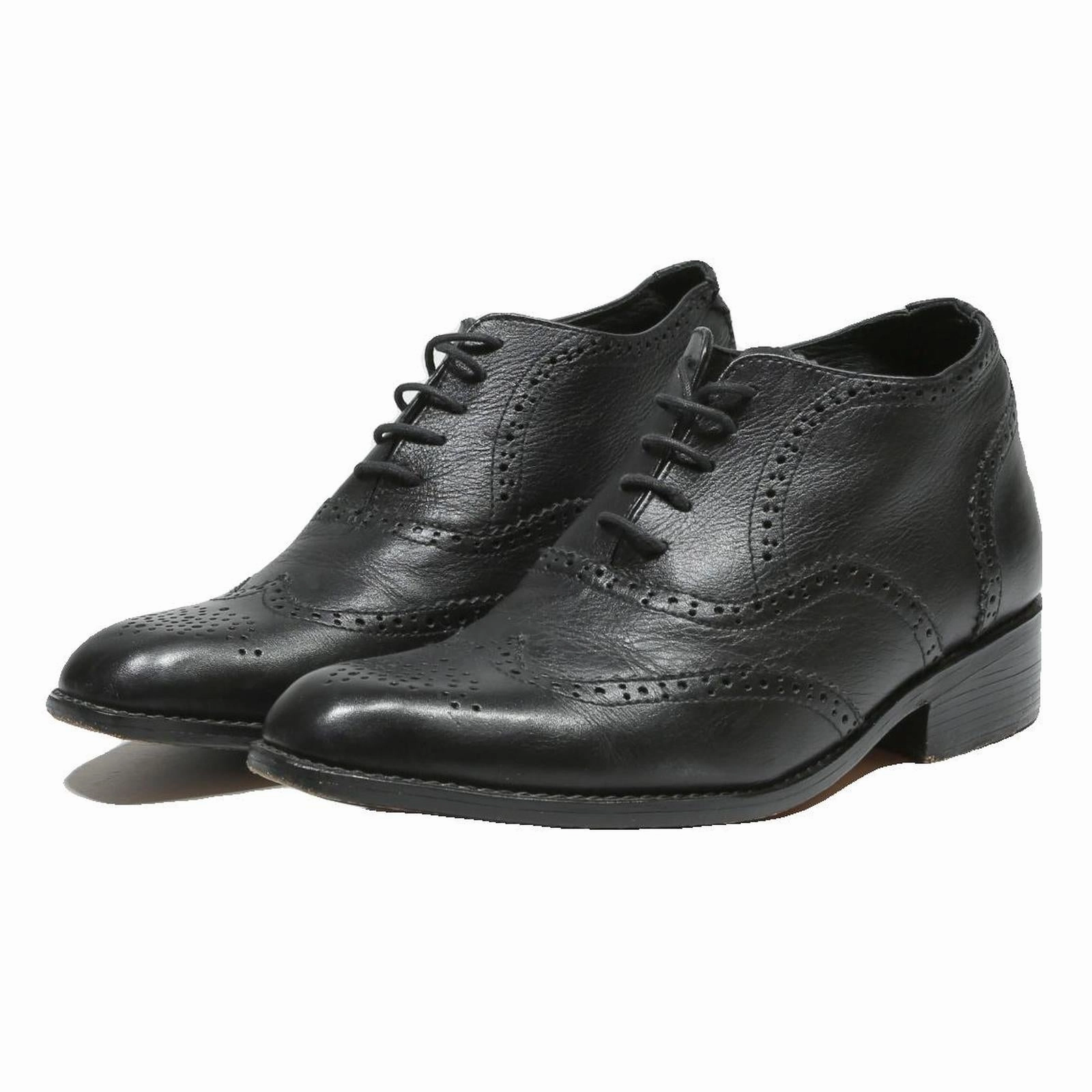 HANDMADE Brogue Mens Leather Black Ankle Boots UK 9.5 Classic Formal Dress Corral Boots Near Me