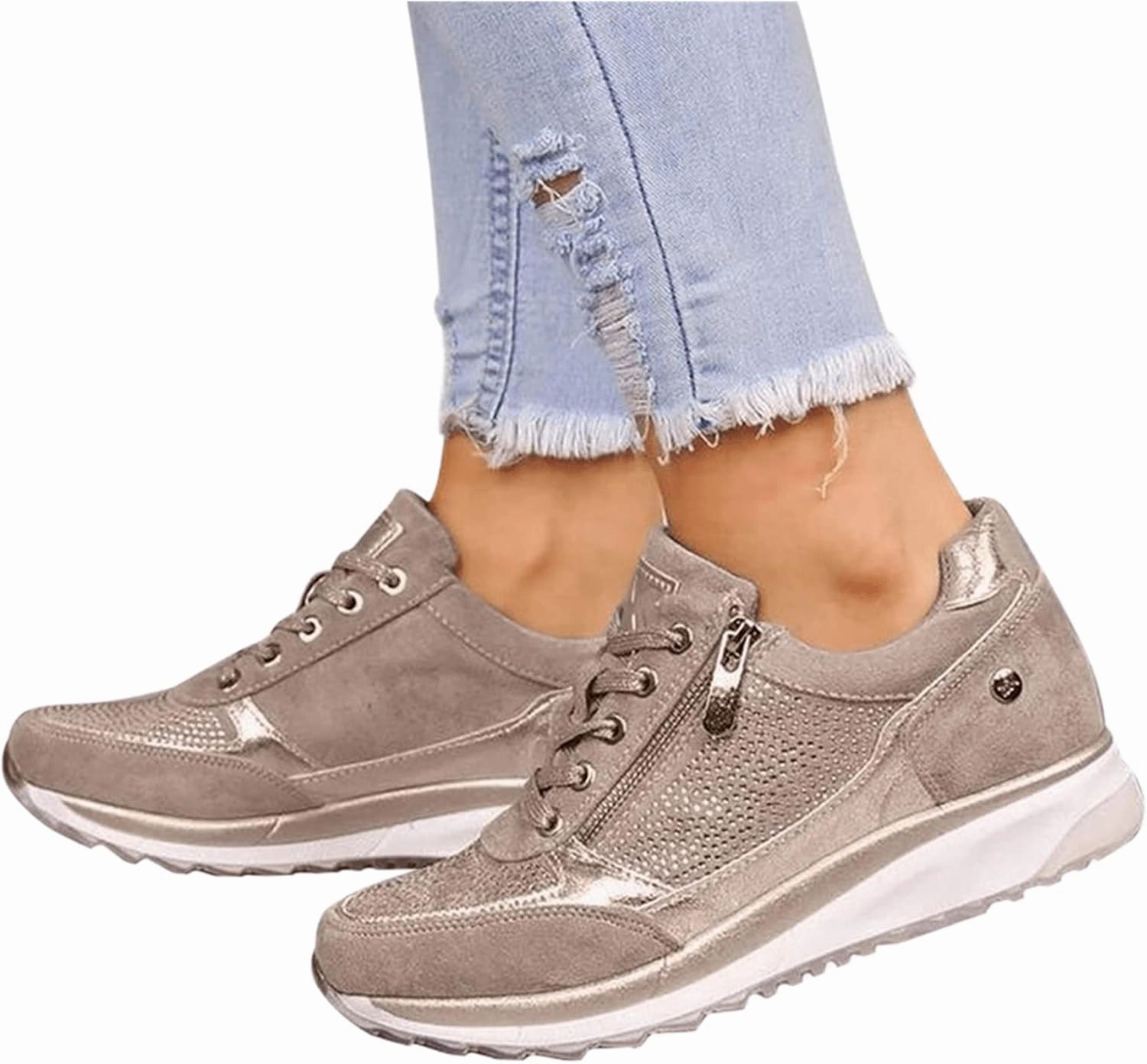 Ladmiple Shoes For Women Sneakers Trendy Tennis Shoes Low Top Lace Up Casual Fashion Slip On Walking Platform Shoes Raffia Sneakers