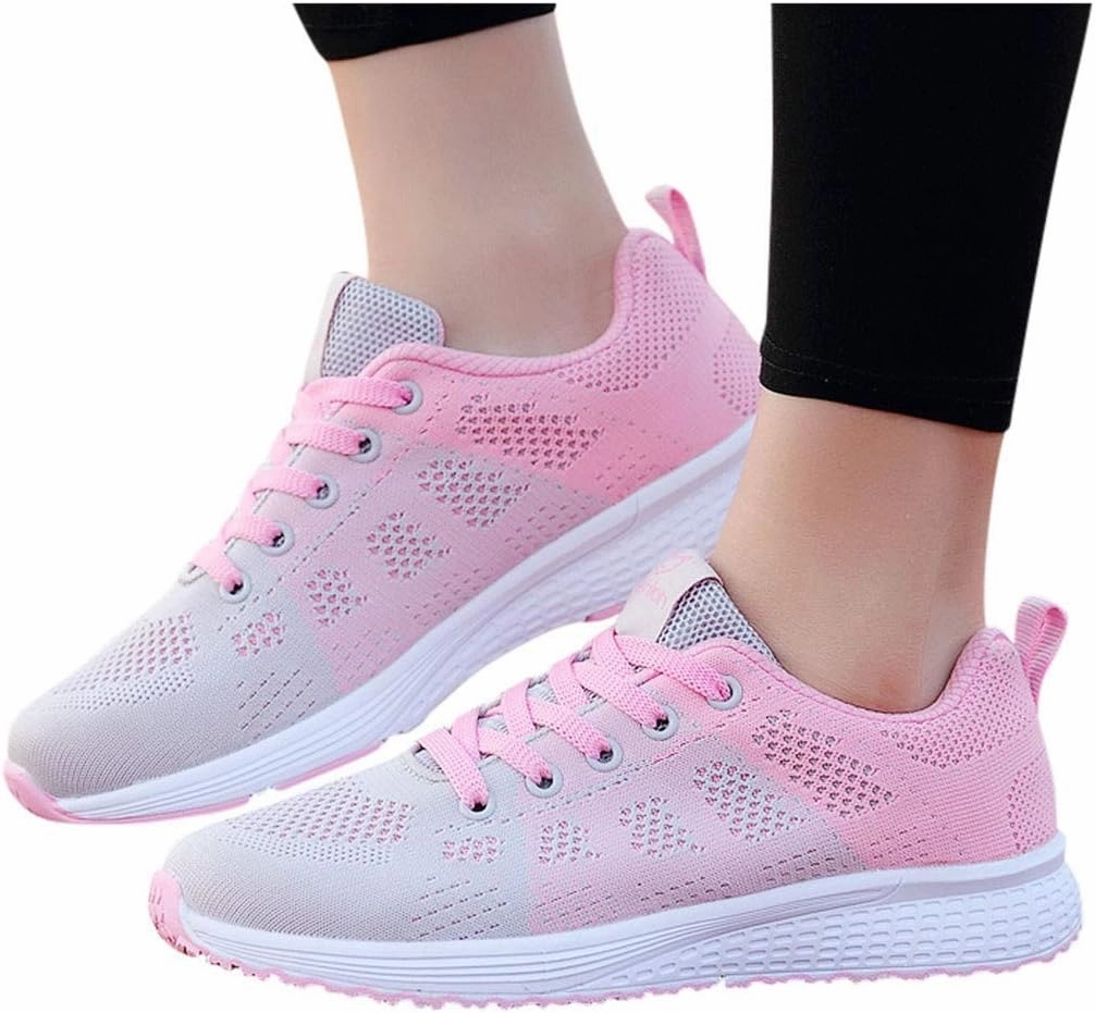 Acrylic Paint For Sneakers Orthopedic Tennis Shoes for Women Mesh Lace-Up Casual Sneakers Wide Width Running Shoes Comfortable Non Slip Cushion Sneakers