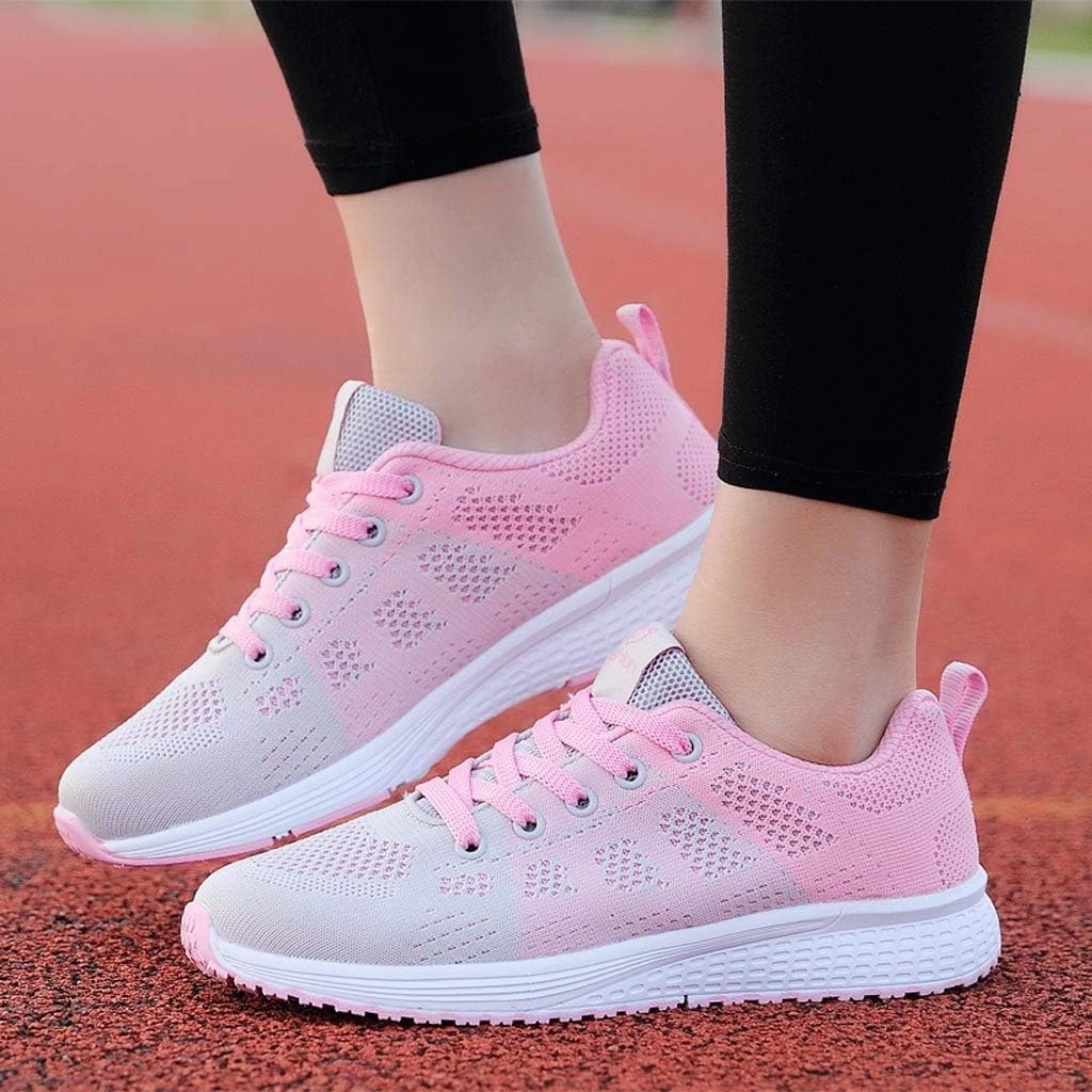 Orthopedic Tennis Shoes for Women Mesh Lace-Up Casual Sneakers Wide Width Running Shoes Comfortable Non Slip Cushion Sneakers Sneakers Sale Online