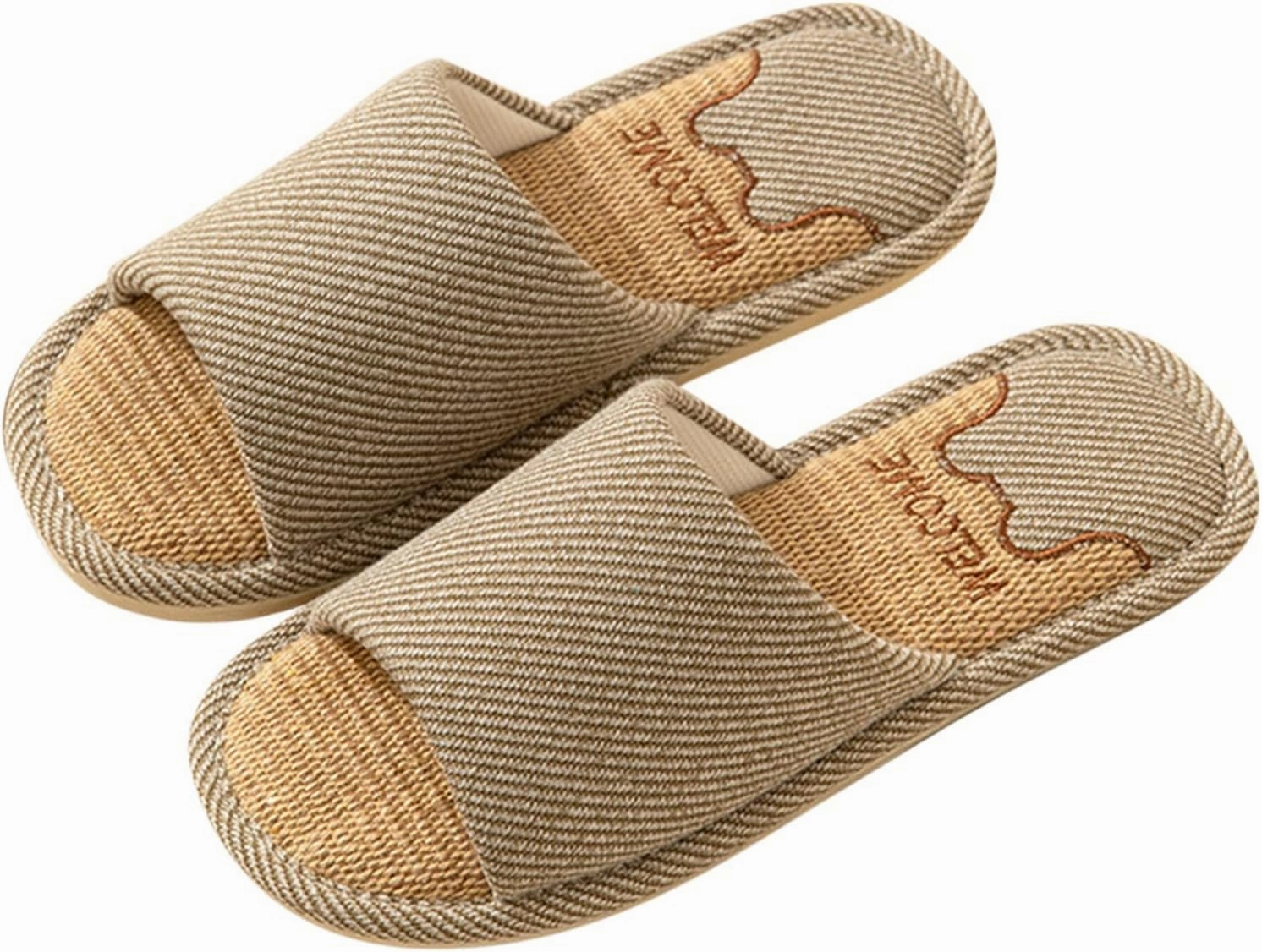 Toe Boots Couple Models Shoes Non Slip Flip Flops Flax Slippers Indoor Bedroom Four Seasons Slippers For Mens Travel Slippers Men Mens