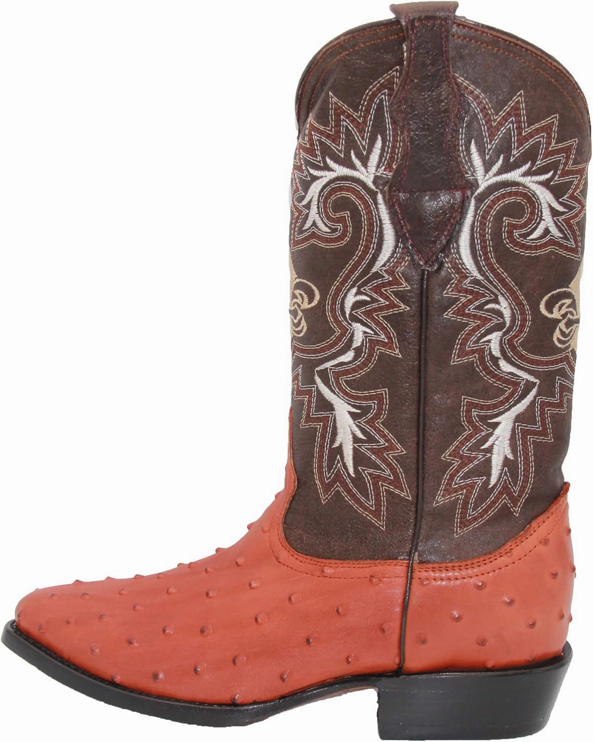 Rock Rooster Boots Western Shops Mens Leather Ostrich Quill Print Western Cowboy Boots