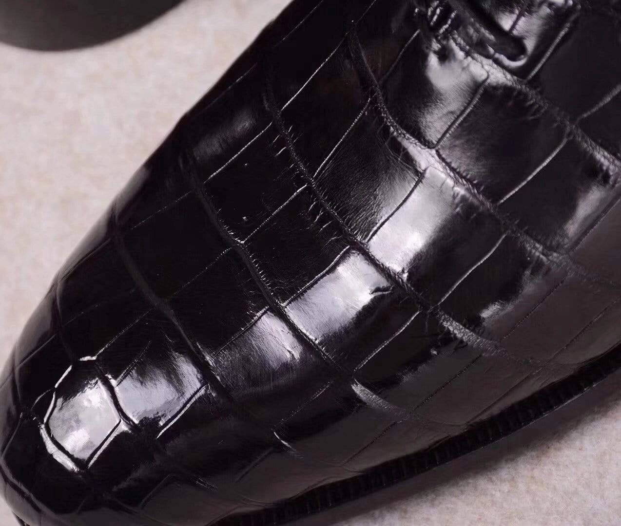 Crocodile Shoes Black Crocodile Leather Lace Up Shoes Oxfords And Dress Shoes