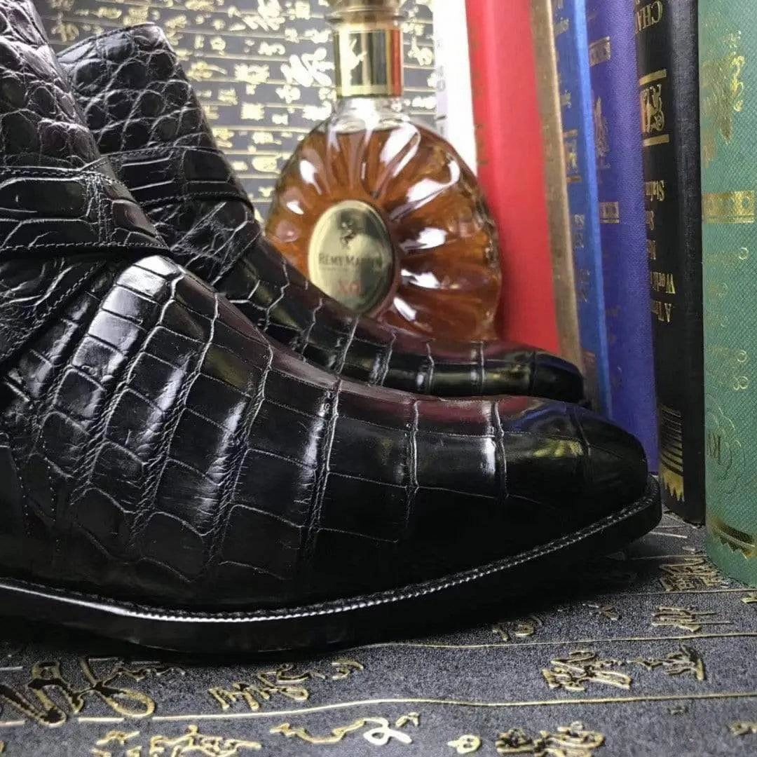 Crocodile Shoes Mens Genuine Crocodile Leather Troy  Boot Baby Oxford Shirt