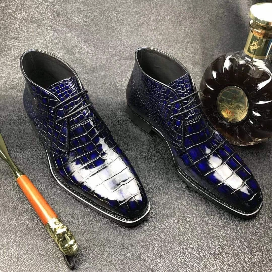 Crocodile Shoes Mens  Vintage Crocodile Leather Chukka Boots Trendy Boots