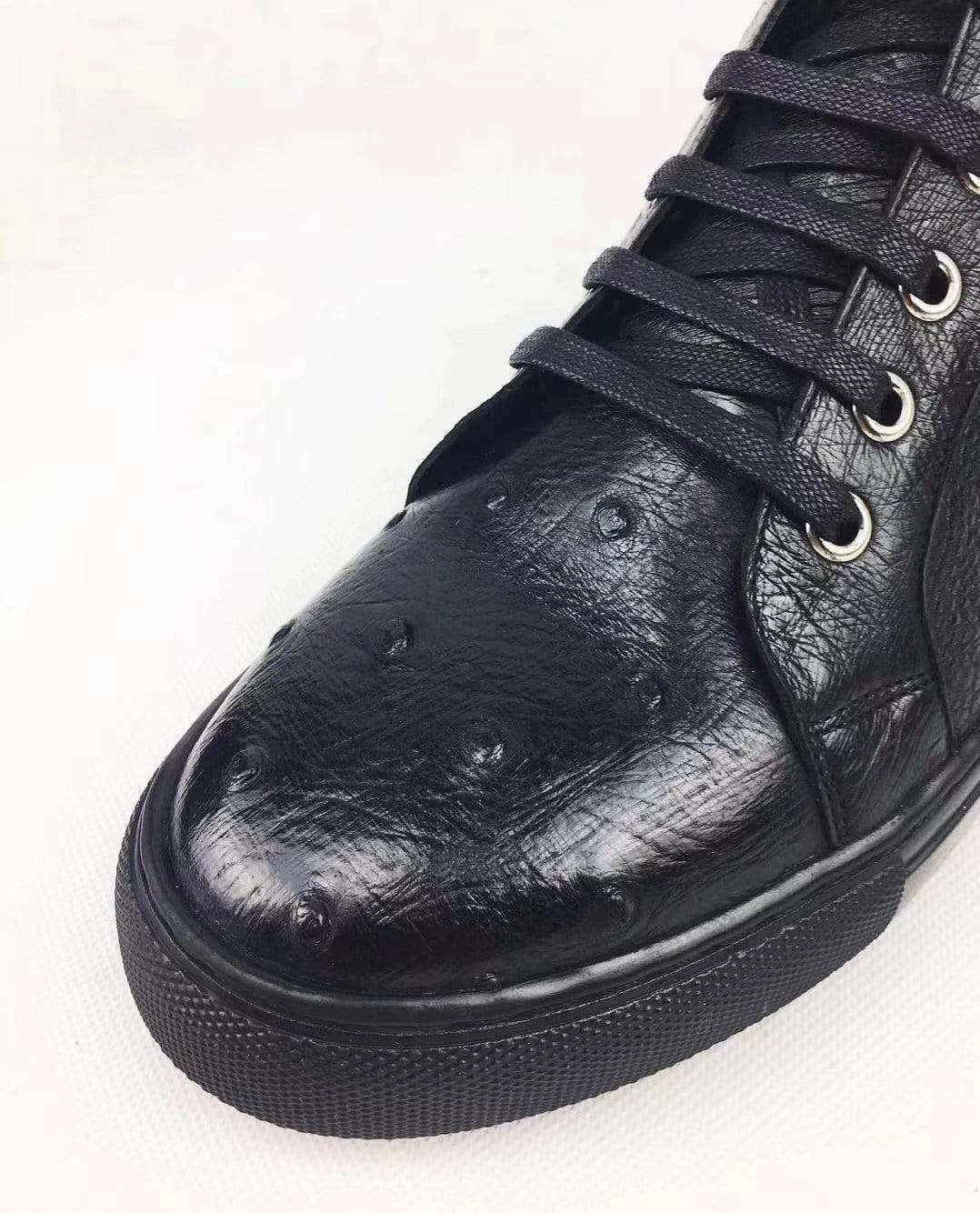 Crocodile Shoes Ostrich Leather Mens Pull Up Shoes Lug Oxford