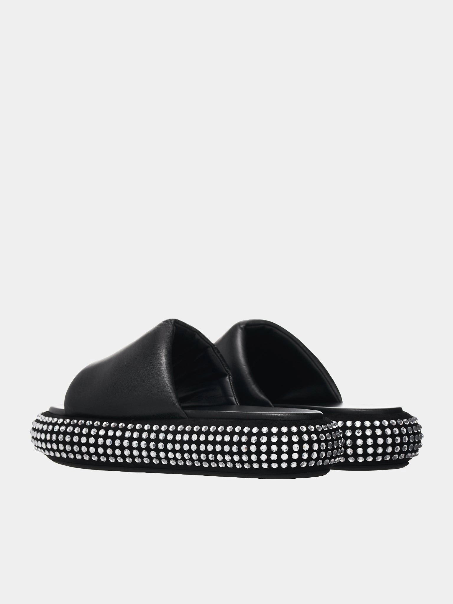 Crystal Bumper Platform Sandals (ANW40211A-999-BLACK-CRYSTAL) Church Sandals