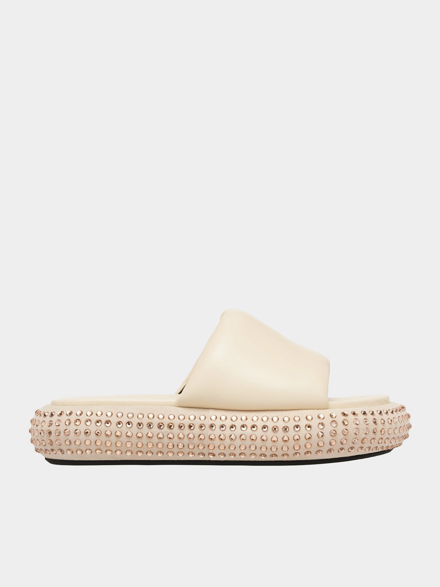 Crystal Bumper Platform Sandals (ANW40211A-BEIGE) Shoe Inserts For Sandals