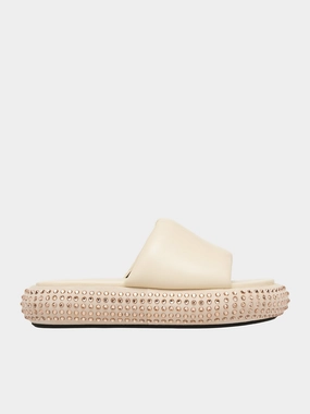 Sandals Usa Crystal Bumper Platform Sandals (ANW40211A-BEIGE)