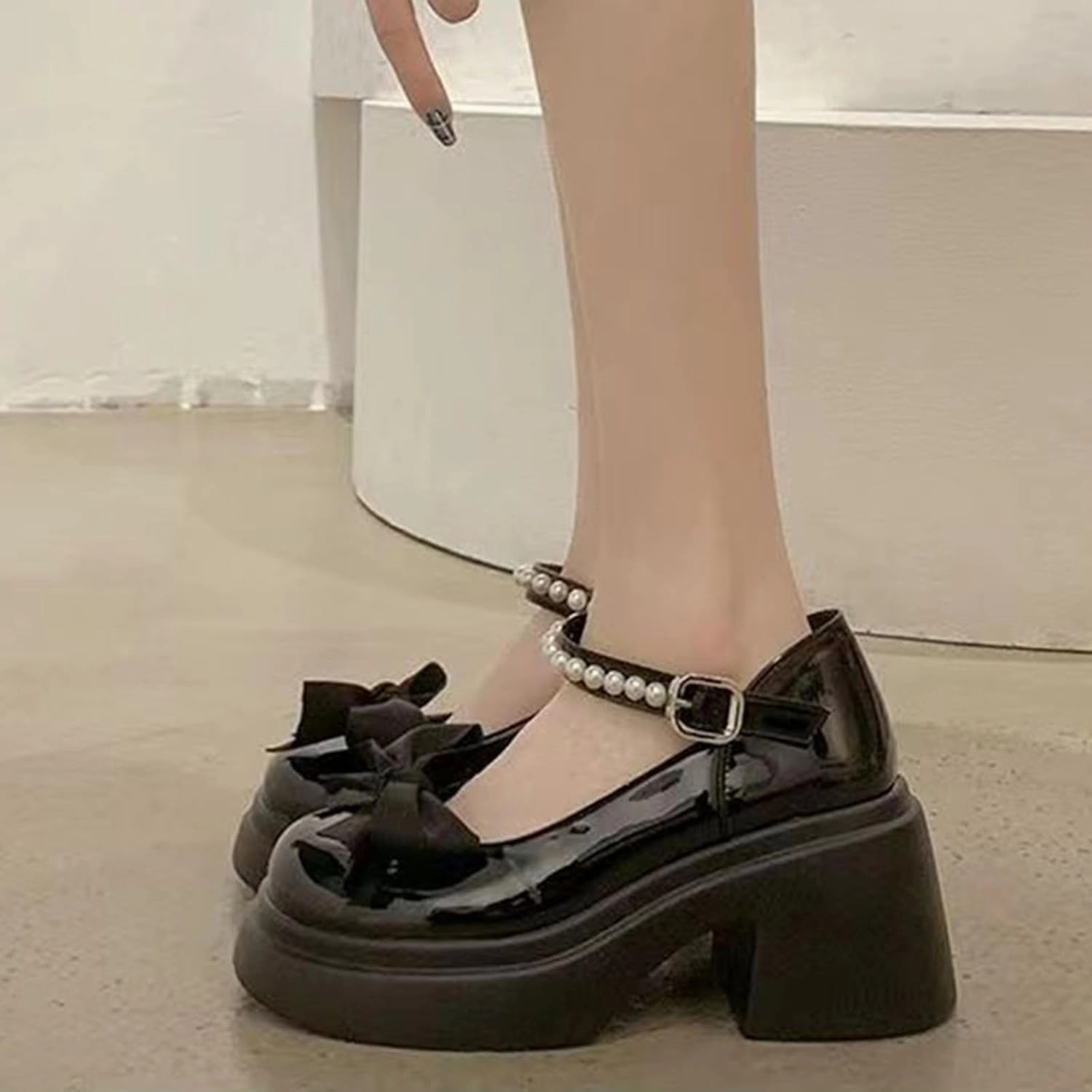 Cute Sweet Mary Jane Shoes Chunky Low Heel Lolita Wedges T-Straps Oxfords Gothic Punk Platform Round Toe Dress Shoes Santoni Boots