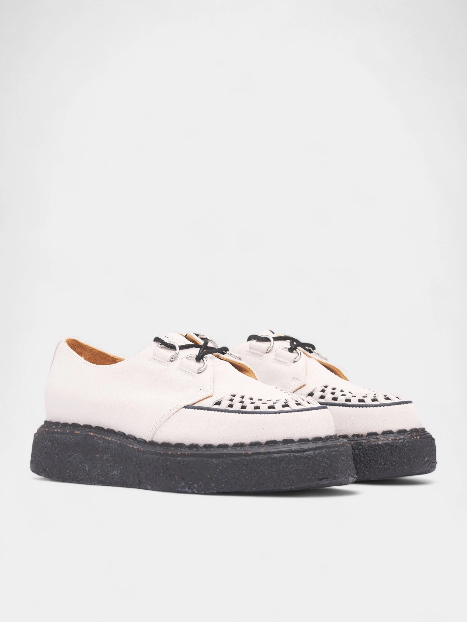 David White Suede Creeper Shoes (S14FW710-WHITE) Brogues Vs Oxford