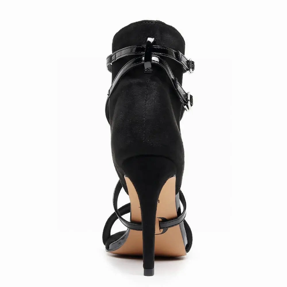 Celebrity High Heel Shoes Desnudate - Open Toe High Back Heel Latin Dance Shoe Sandals (Street Sole)