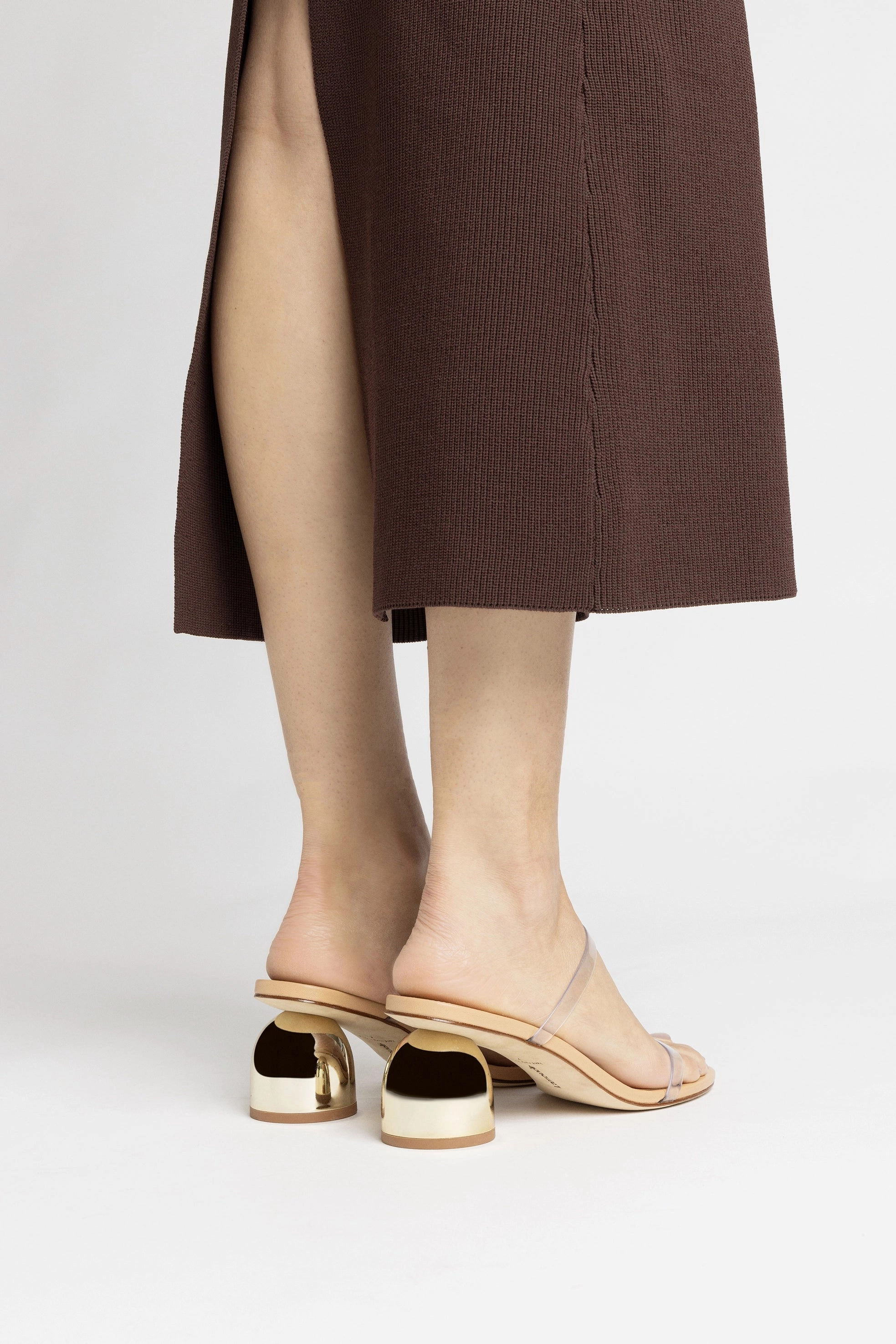 Climbing Rental Shoes Dew Drop Mule In Tan Leather and Vinyl