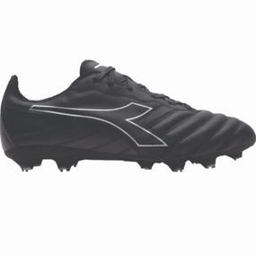 Indoor Soccer Diadora Brasil Elite LT LPU JR FG Firm Ground Soccer Cleats - Black