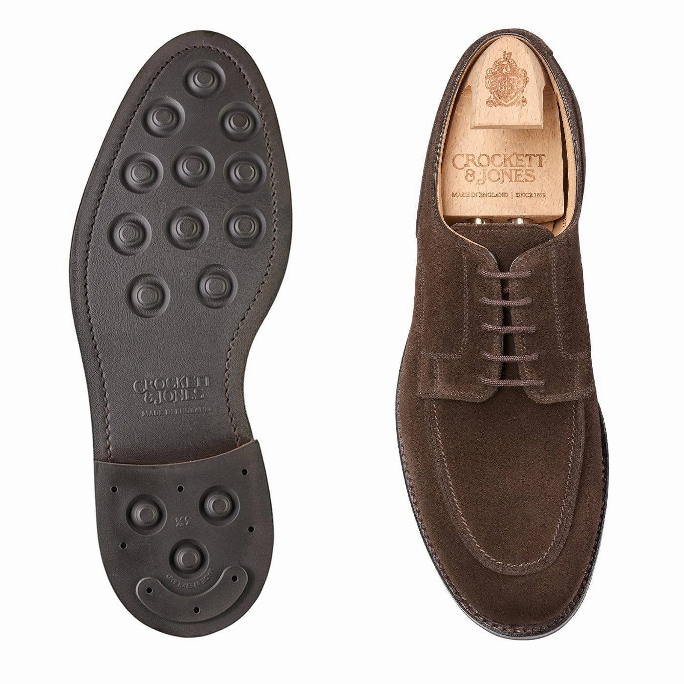 Dover Dark Brown Suede Lug Sole Lace Up Shoes