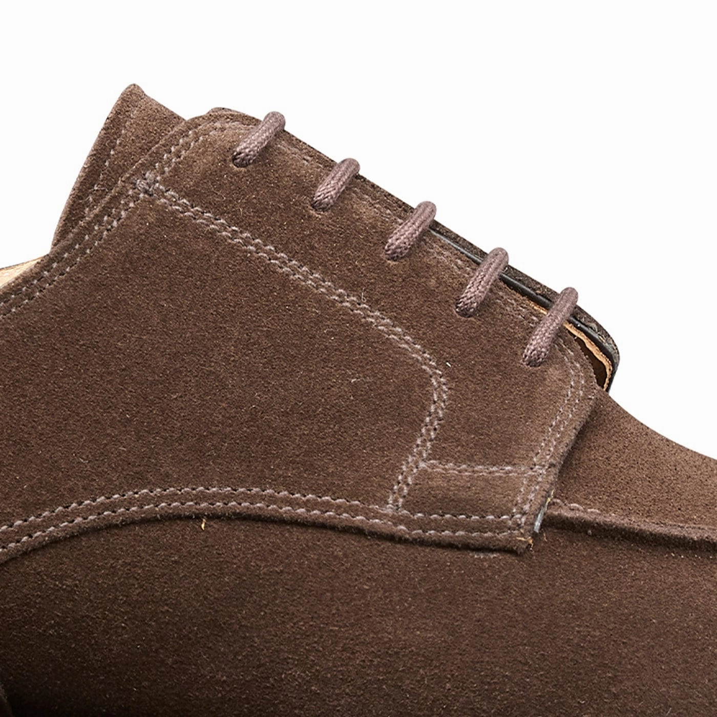 Dover Dark Brown Suede Derby Shoes In Suede