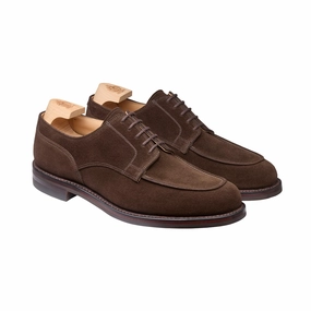 Dover Dark Brown Suede Office Derby Shoes