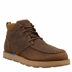 Twisted X Men's 6 Inch Cellstretch Wedge Sole Brunette Boots MCAX002 Waterproof Spray Uk