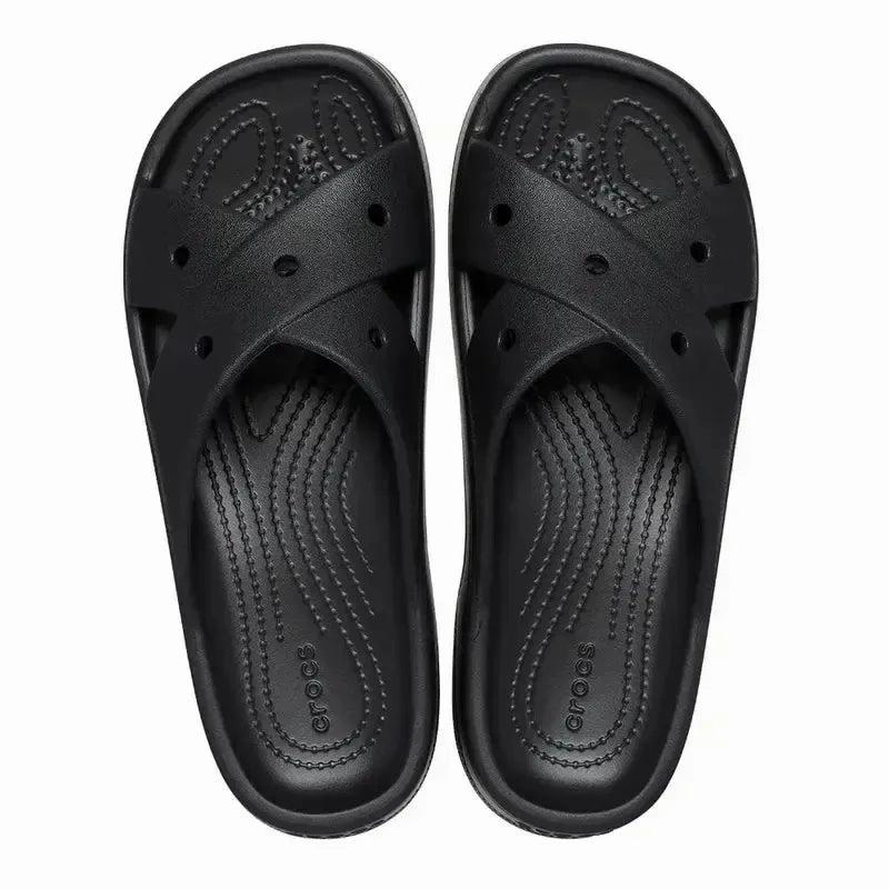 Crocs CL Women Cross Strap - Black Sandals Rewards