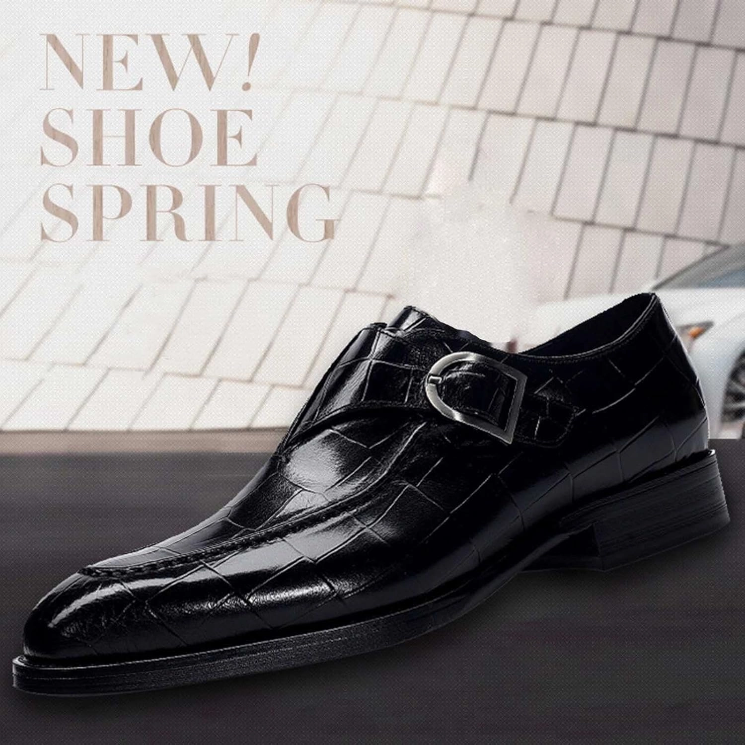 Dress Shoes for Men Loafers Wide Mens Shoes Fashion Classic Style British Retro Pointed Business Casual Shoes Men Black Work Boots For Plantar Fasciitis